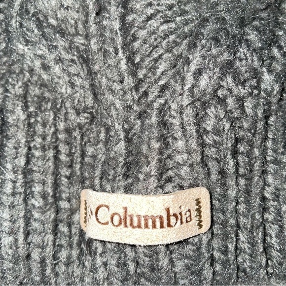 Columbia Adult Beanie Winter Hat Chunky Knit Fleece Line Gray Grey - Picture 2 of 4